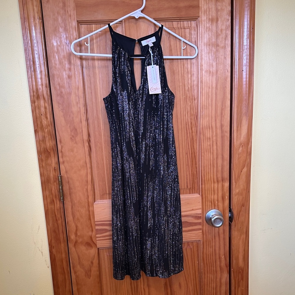 Candie's Black and Silver Midi Dress
